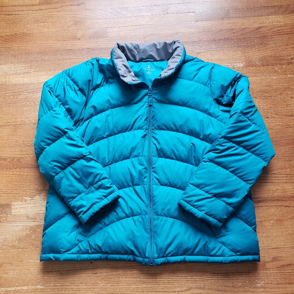 Lands' End Teal Blue Puffer Jacket
